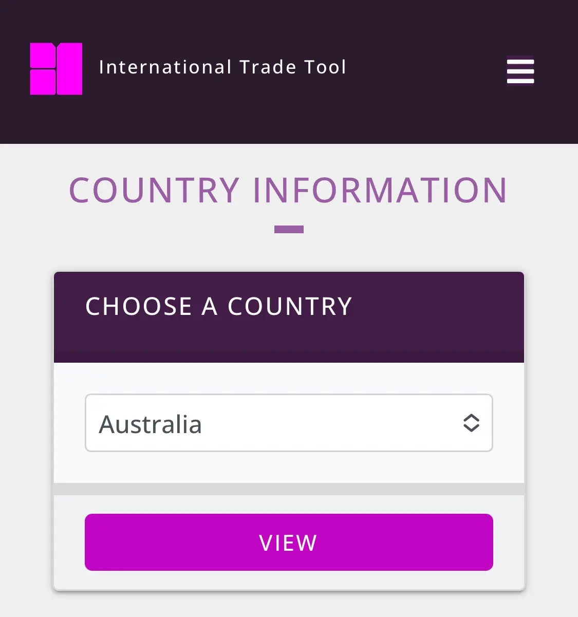 Image of the Country Information Page